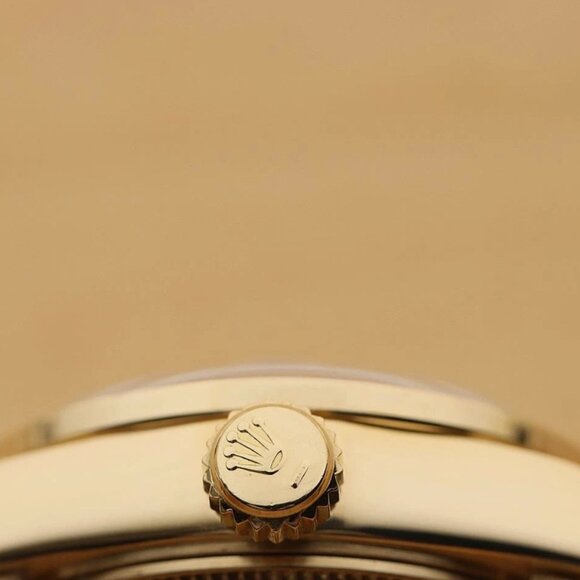 ROLEX LADIES 18K YELLOW GOLD CHAMPAGNE FACTORY DIAMOND PRESIDENT WATCH BOX TAG - Picture 10 of 10